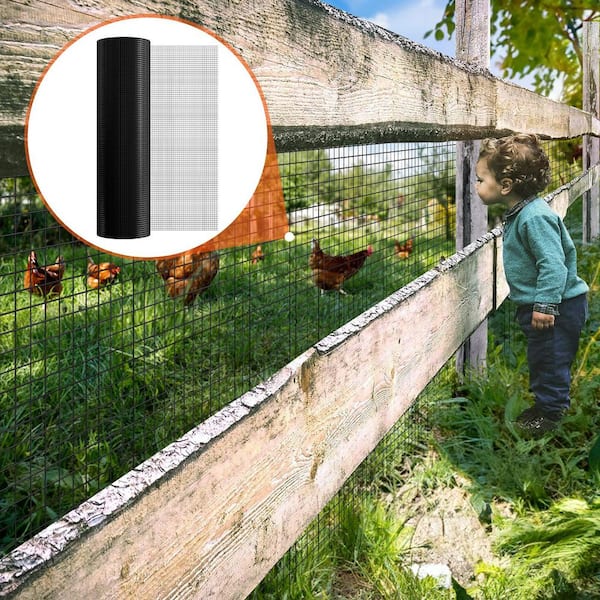 Hardware Cloth, 48 in. x 100 ft. Galvanized Wire Mesh Roll, 19 Gauge Chicken Wire Fence Roll, Vinyl Coating Wire Mesh