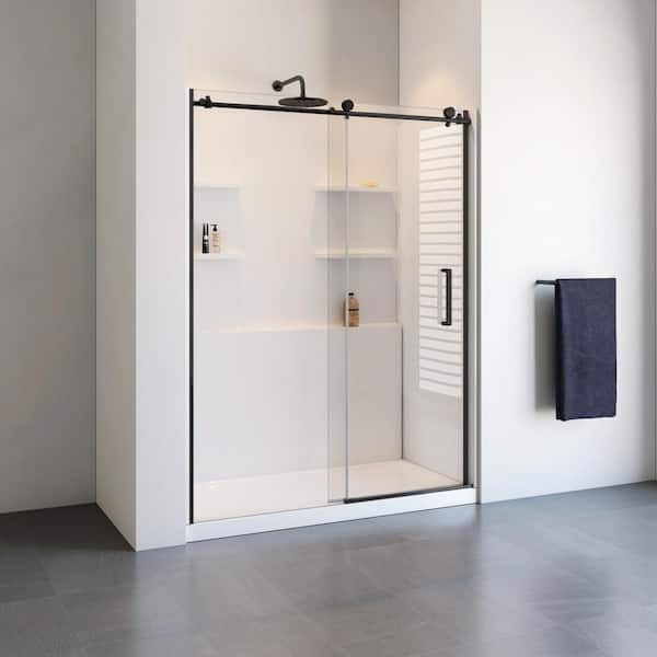 Pfanner 60 in. L x 32 in. W x 79 in. H Alcove Shower Stall/Kit in Black