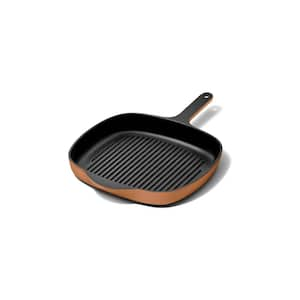 10.5 in. Cast Iron Grill Pan in Rust