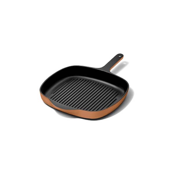 CARAWAY HOME 10.5 in. Cast Iron Grill Pan in Rust