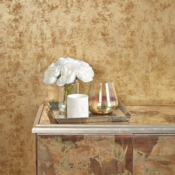 Tempaper Distressed Gold Peel and Stick Wallpaper (Covers 28 sq. ft.)  DI10543 - The Home Depot