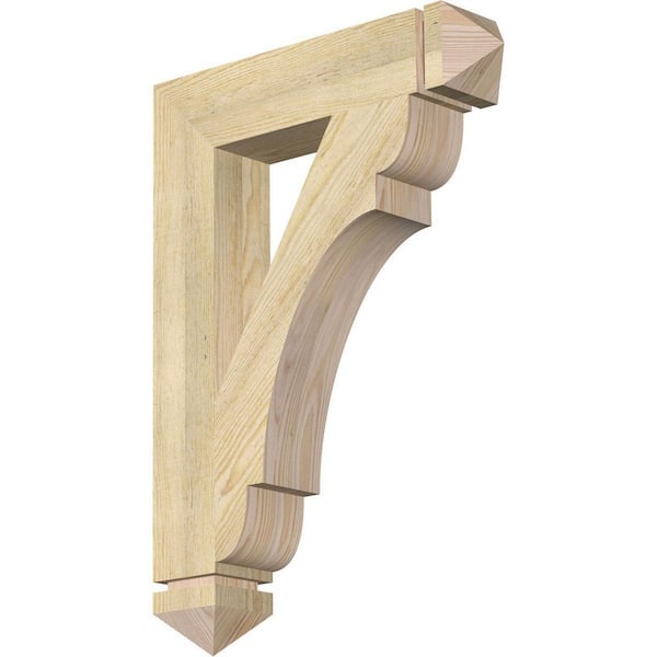 Ekena Millwork 4 in. x 28 in. x 20 in. Douglas Fir Olympic Arts and Crafts Rough Sawn Bracket