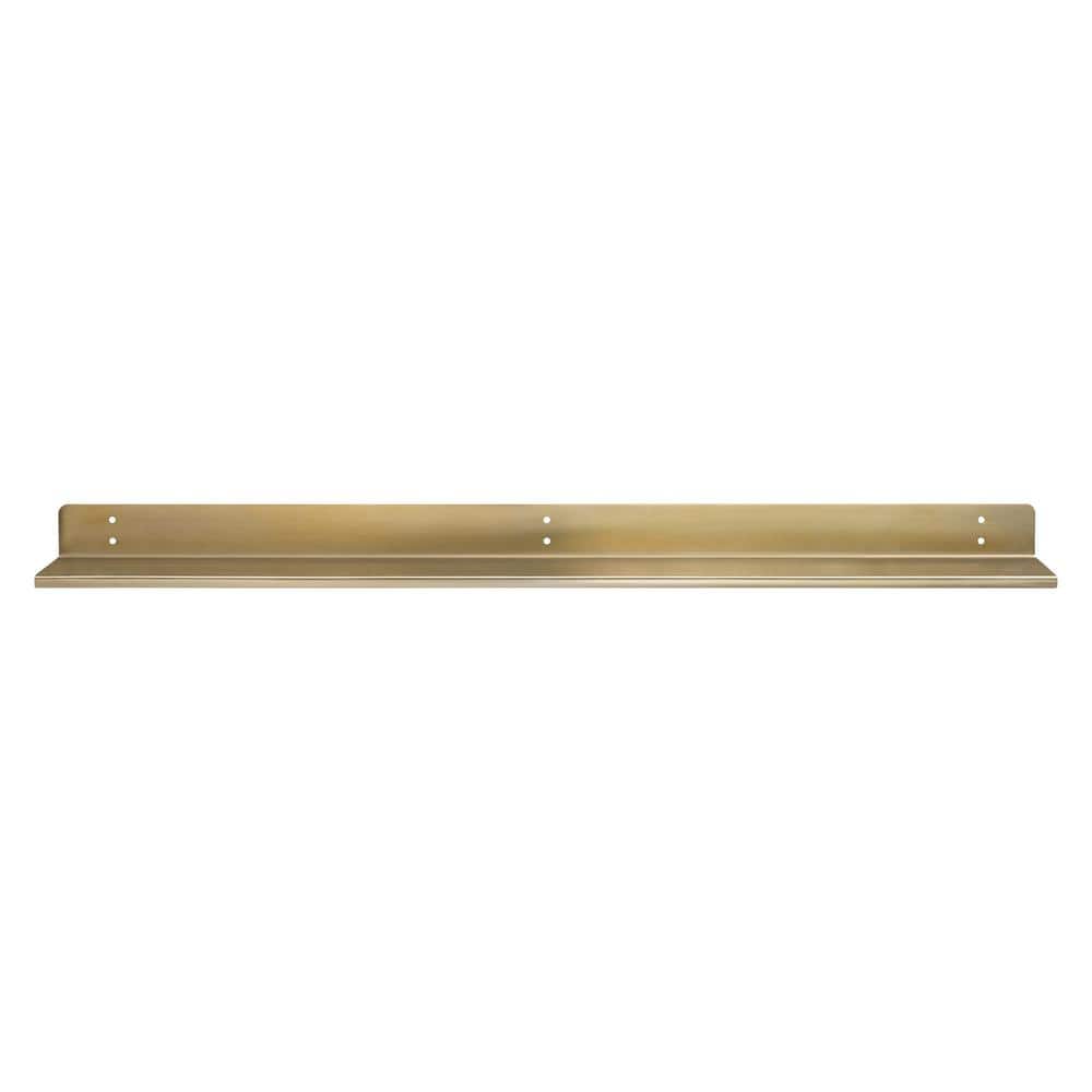 Billy 6 in. x 36 in. x 2 in. Gold Iron Floating Shelf