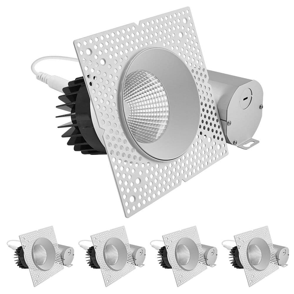 4 in. Integrated LED Trimless Recessed Light, 25W, 2000LM, 5CCT, 38° Beam Angle, Dimmable, CRI 90, IC Rated White 4 Pack price history on PriceWatchPro