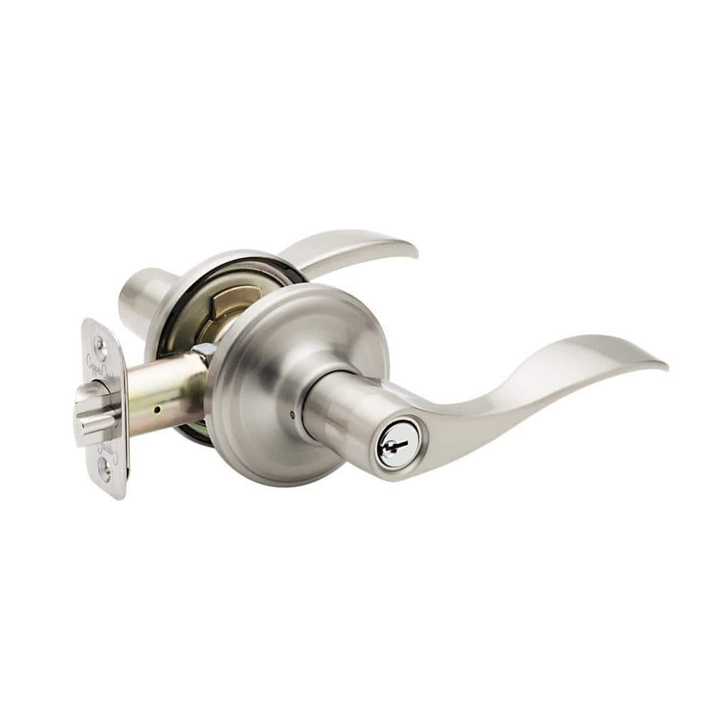 Copper Creek Waverlie Satin Stainless Entry Door Lever WL2240SS - The Home  Depot