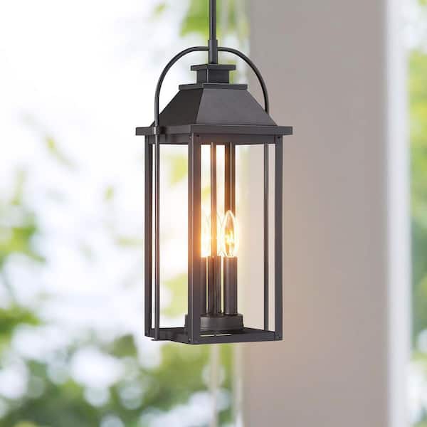 Silos 18.7 in. H 3-Light Black Outdoor Pendant Light