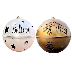 19.69 in. Large Metal Jingle Bell Christmas Ornament (Set of 2)