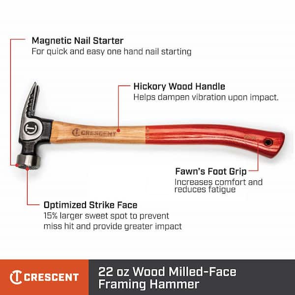 22 oz. Wood Milled-Face Framing Hammer Contractors Pack (3-Piece)