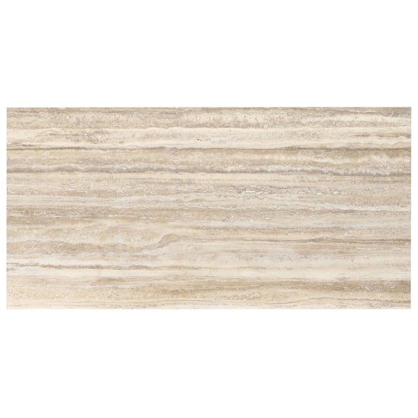 Ivy Hill Tile Imperia Travertine Hazelnut 8 in. x 0.25 in. Stone Look Satin Porcelain Floor and Wall Tile Sample