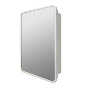 24 in. W x 32 in. H Rectangular Recessed Aluminum Medicine Cabinet with Mirror in White for Bathroom