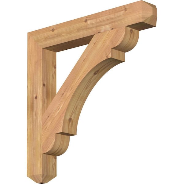 Ekena Millwork 3.5 in. x 26 in. x 26 in. Western Red Cedar Olympic Craftsman Smooth Bracket