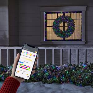 36 in. Waldorf Fir Pre-Lit LED Wreath Powered by Hubspace