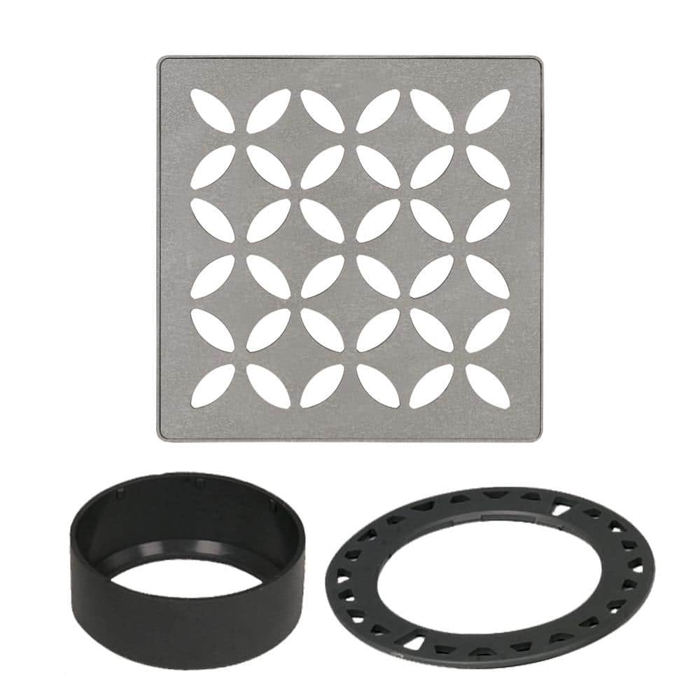 Kerdi-Drain 4 in. Stone Grey Floral Drain Grate price history on PriceWatchPro