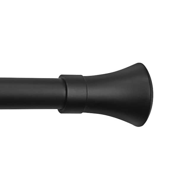 Chicology 24 in. - 48 in. Telescoping 1 1/8 Single Curtain Rod in Aaron Black