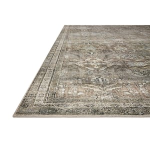 Layla Antique/Moss 2 ft. x 5 ft. Distressed Oriental Printed Area Rug