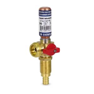 1/2 in. PEX B x 3/4 in. MHT Brass Washing Machine Replacement Valve with Hammer Arrestor Red- for Hot Water Supply