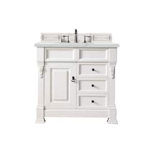 Brookfield 36 in. W x 23.5 in. D x 34.3 in. H Bathroom Vanity in Bright White with Ethereal Noctis Quartz Top