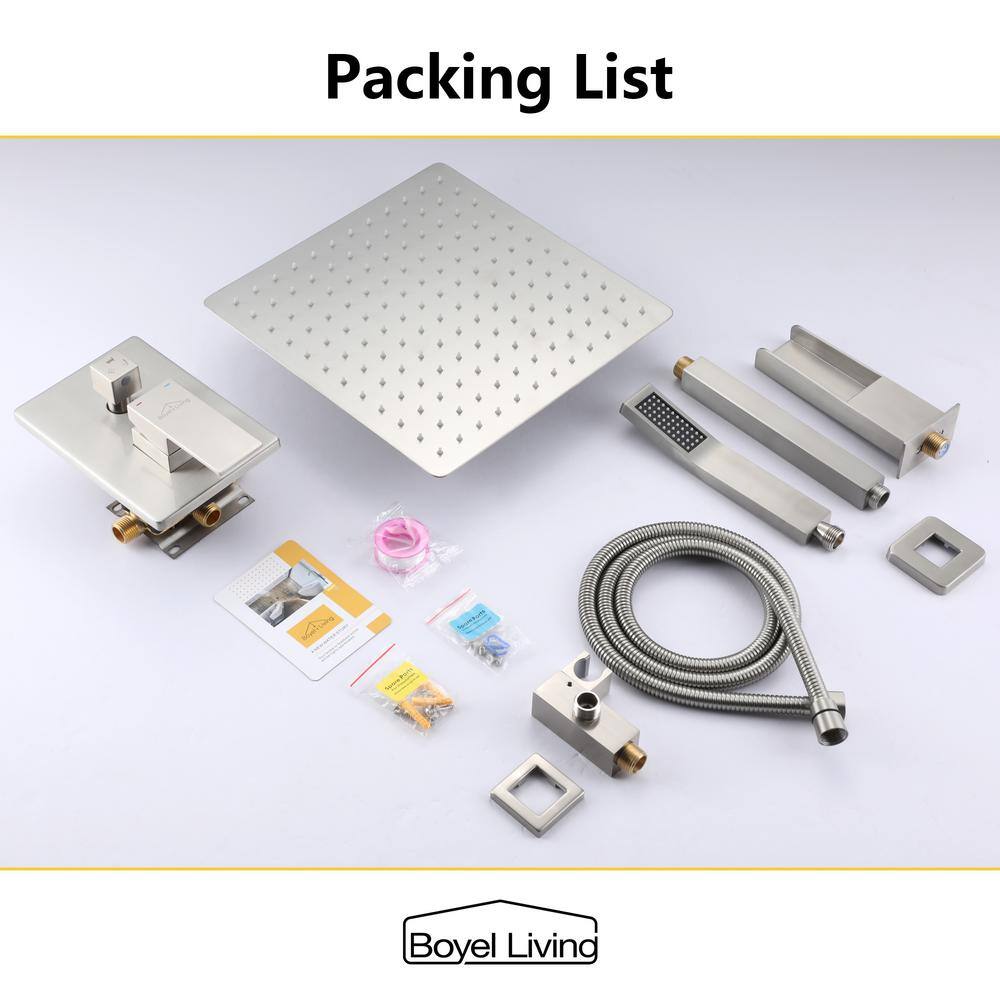 Brushed Nickel 10-Inch Ceiling Mount Rain Shower System with Handheld