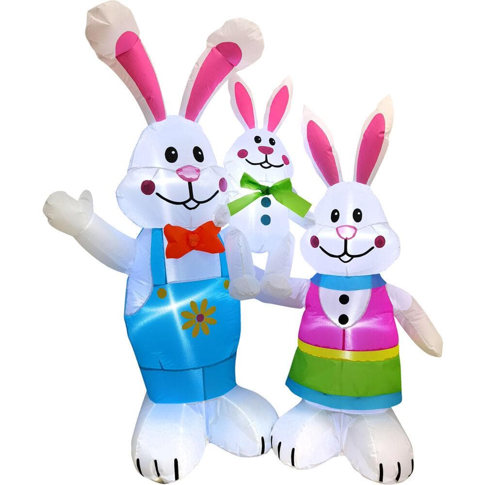 4 ft. Bunny Rabbit Family Blow Up with Lights