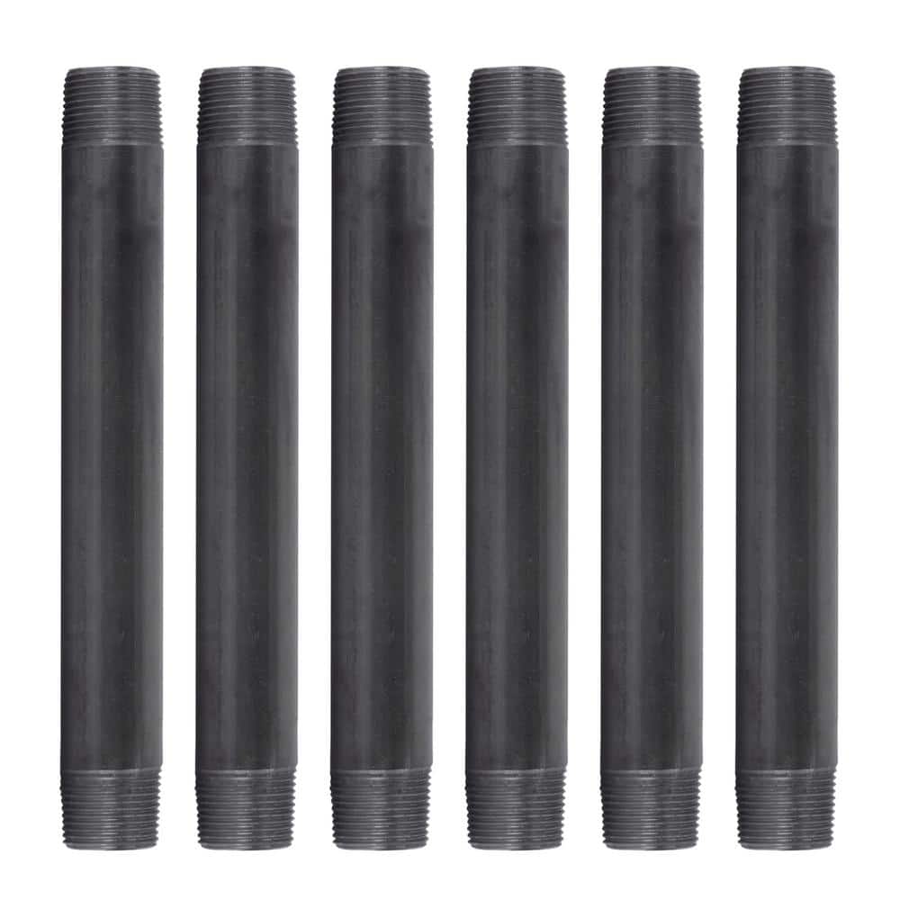 1 in. x 10 in. Black Industrial Steel Grey Plumbing Nipple (6-Pack) price history on PriceWatchPro
