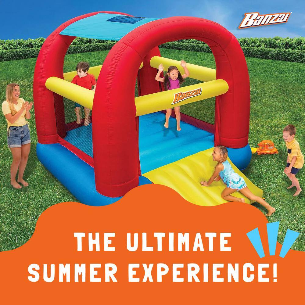 Banzai Banzai Cool Canopy Bouncer Outdoor Inflatable Slide/Shaded Backyard Bounce House