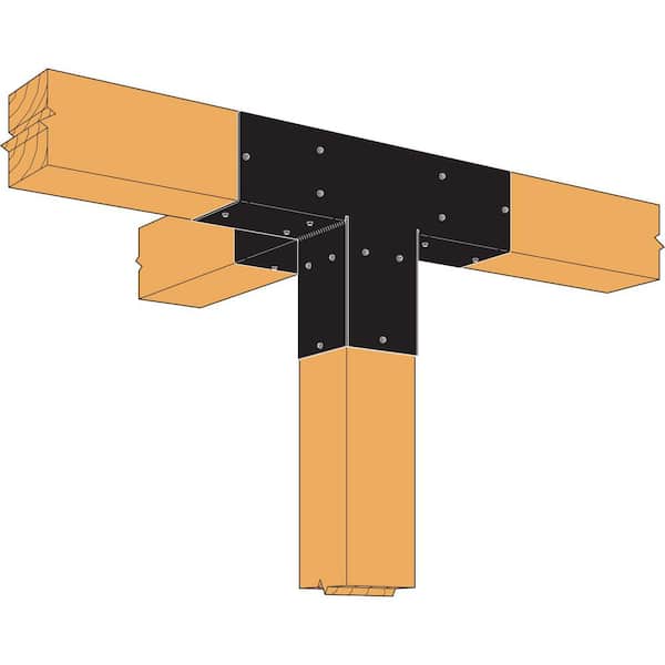 Outdoor Accents Sage System Black Powder-Coated Middle T Connector for 6x6 with Screws