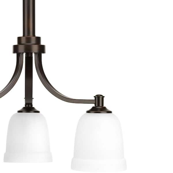 Rubbed Bronze With White Glass HOMEnhancements 5-Light Chandelier Down Light 