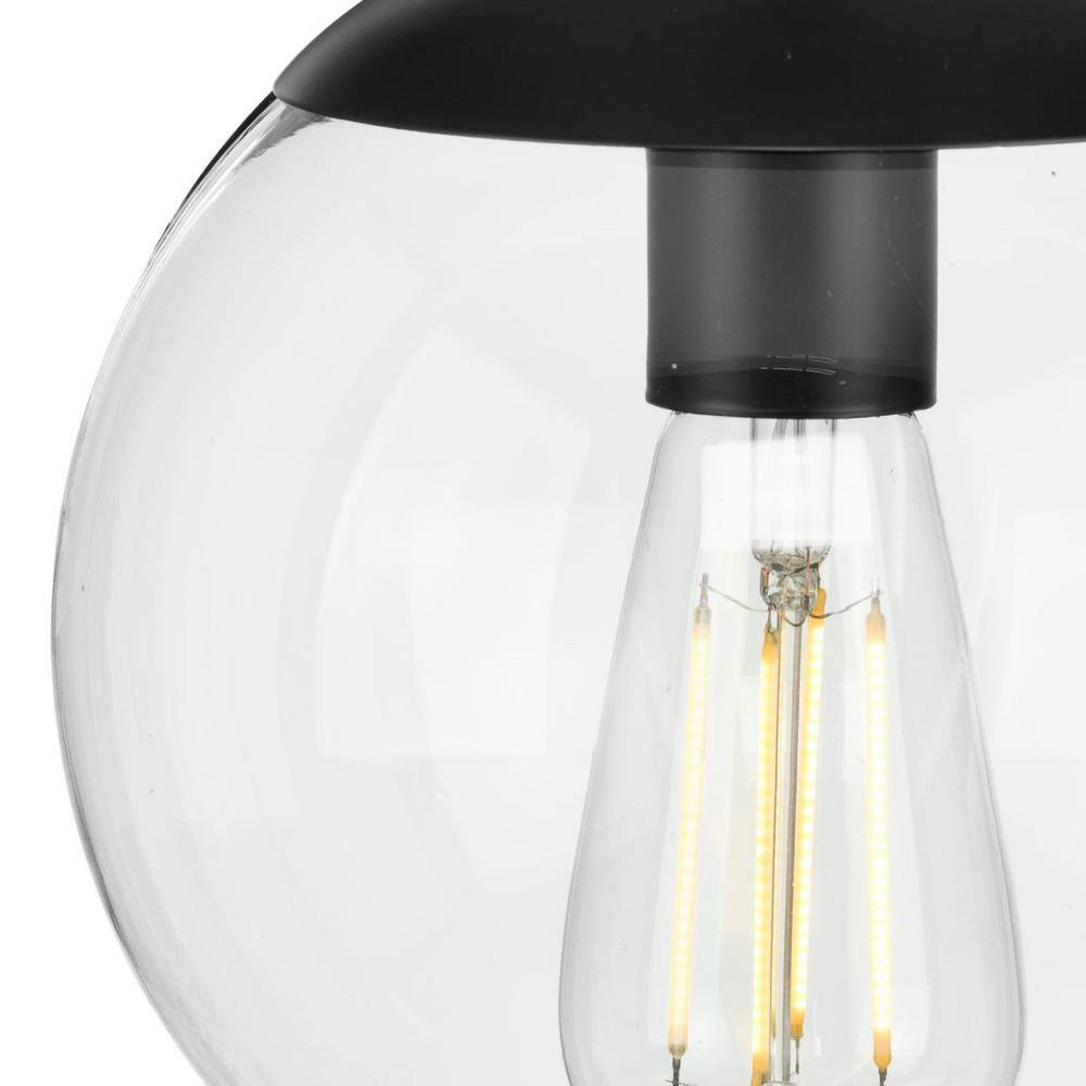 Atwell Matte Black Glass Globe Pendant Light