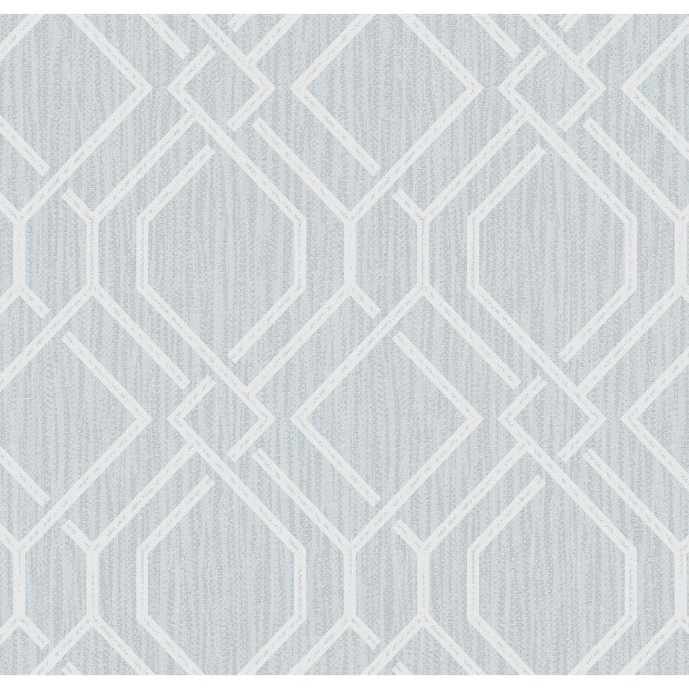 Advantage Frege Light Blue Trellis Vinyl Wallpaper Roll