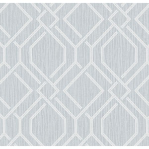 Frege Light Blue Trellis Wallpaper Sample