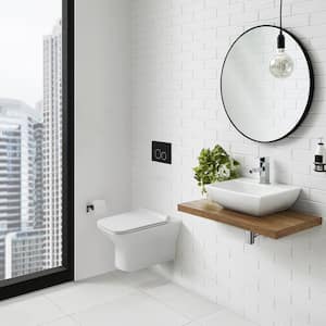 Carre 0.8/1.28 GPF Dual Flush Elongated Wall Hung Toilet Bowl Only in White