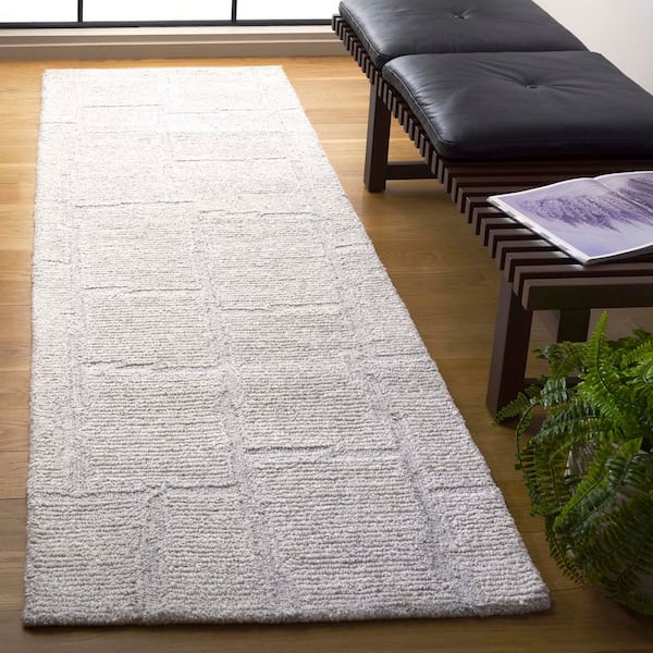 Renewal 2 ft. x 8 ft. Light Gray Solid Tabular Runner Rug