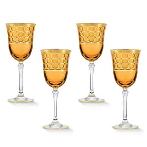 7 oz. Amber ad Gold White Wine Goblet Set (Set of 4)