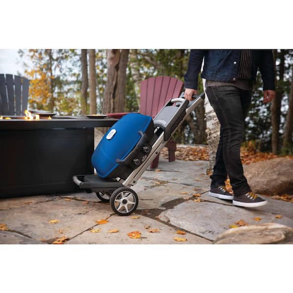 NAPOLEON TravelQ 285X Portable Propane Gas Grill with Scissor Cart in Blue TQ285X BL 1