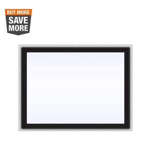 48 in. x 36 in. V-4500 Series Black Exterior/White Interior FiniShield Vinyl Picture Window w/ Low-E 366 Glass