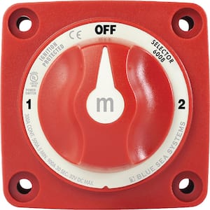 Battery Switch Mini 3-Position With Knob, Red