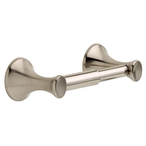 Delta Hargrove Spring-Loaded Double Post Toilet Paper Holder in Brushed Nickel