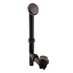14 in. Black Poly Bath Waste & Overflow with Tip-Toe Drain Plug and 2-Hole Faceplate, Oil Rubbed Bronze