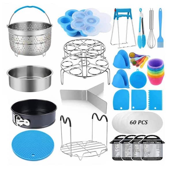 101-Piece Stainless Steel Pressure Cooker Accessories Set for Instant Pot 6 qt. 8 qt. with Steamer Basket Pan