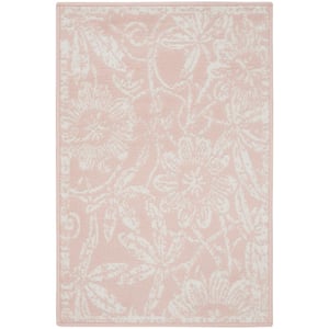 Whimsicle Pink doormat 2 ft. x 3 ft. Floral Contemporary Kitchen Area Rug