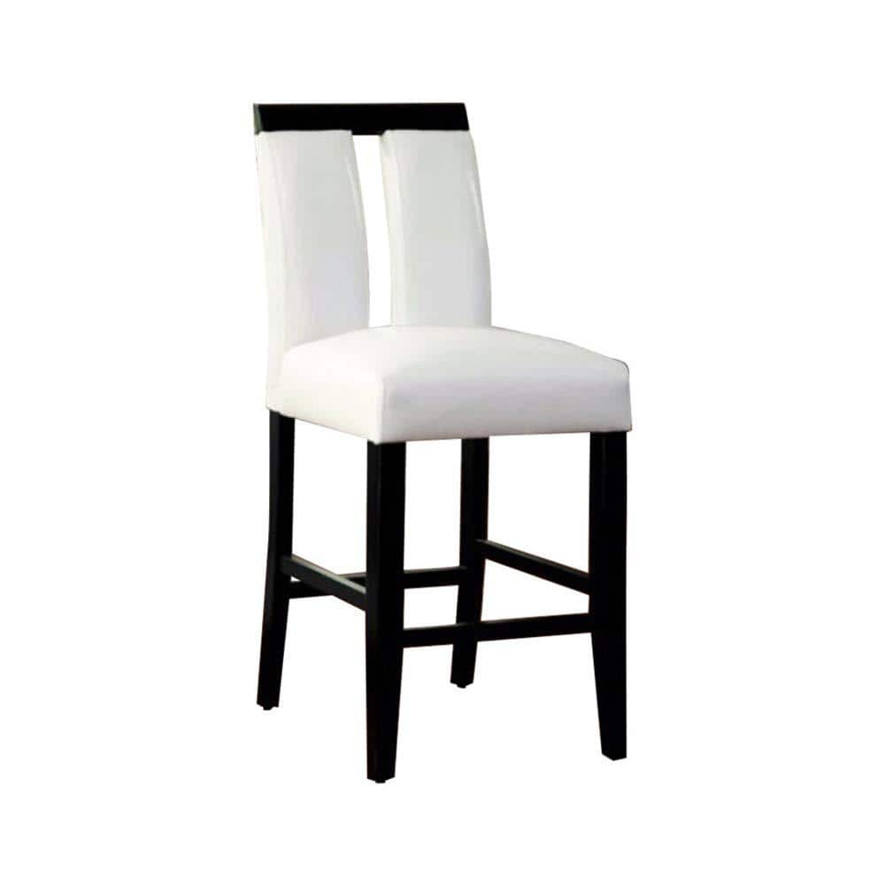 Luminar II White and Black Faux Leather Counter Height Chair Set