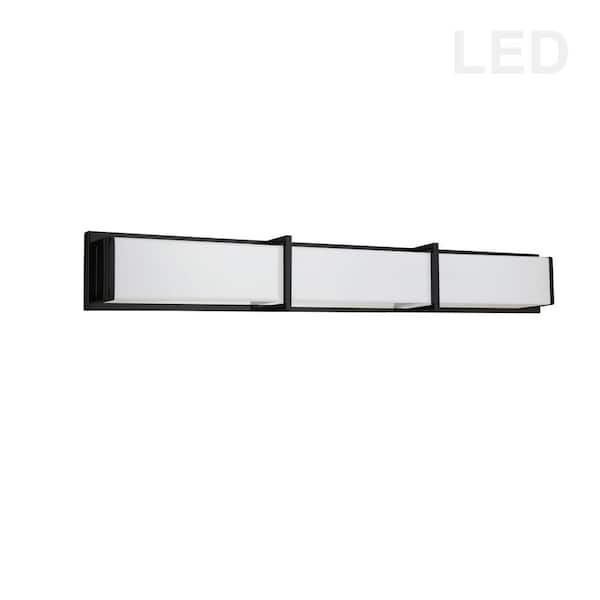Dainolite Winston 1-Light 39.5 in. Matte Black LED Vanity Light Bar with Ambient Light