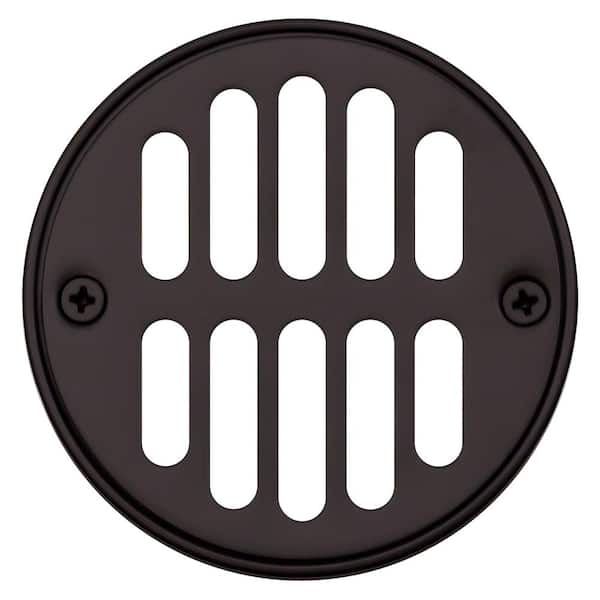 Westbrass Round Brass Shower Strainer Grid Drain Cover with Crown Ring, Oil Rubbed Bronze