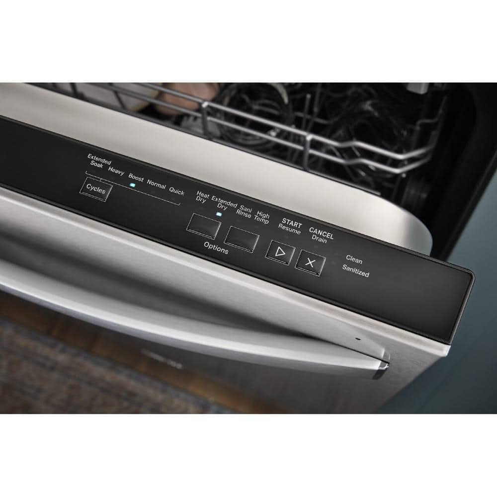 Quiet Stainless Steel Built-In Dishwasher with Pocket Handle