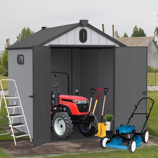 6 ft.x 8 ft. Plastic Storage Shed for Backyard Garden Big Spire Tool Storage Coverage Area 48.32 sq ft