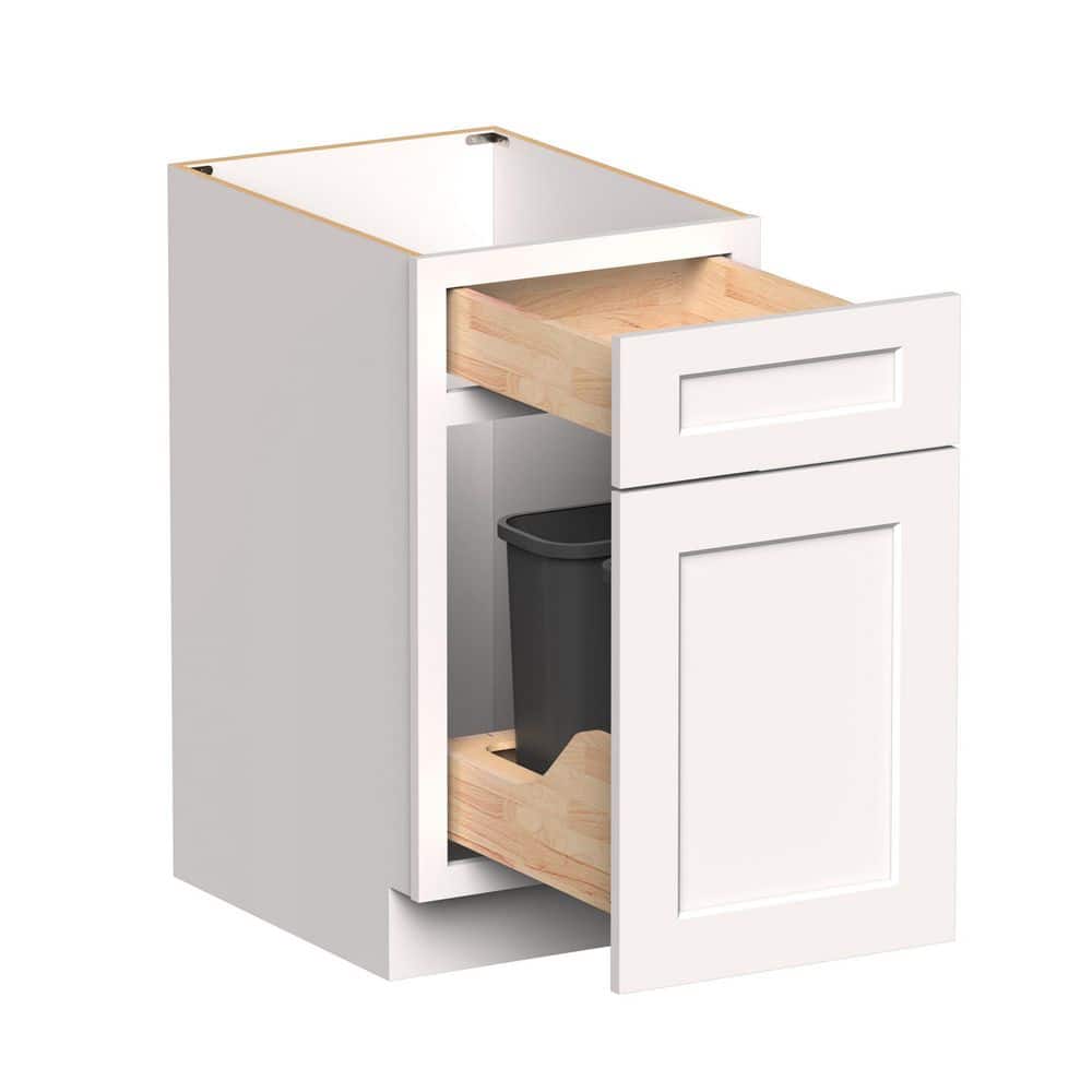18 in. W x 24 in. D x 34.5 in. H in White HDF Ready to Assemble Waste Basket Base Kitchen Cabinet with 2 Drawers price history on PriceWatchPro