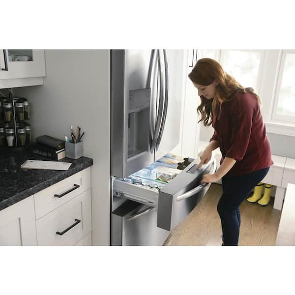 Frigidaire Gallery 36 In W 21 7 Cu Ft 4 Door French Door Refrigerator In Smudge Proof Stainless Steel Counter Depth Fg4h2272uf The Home Depot