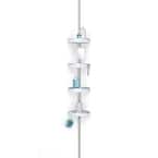 Better Living HiRISE 4 Tension Shower Caddy with Mirror White with Aluminum  70054 - The Home Depot