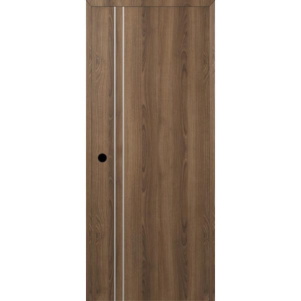 Belldinni Optima 2V DIY-Friendly 36 in. x 96 in. Right-Hand Solid Core Pecan Nu2od Composite Single Prehung Interior Door