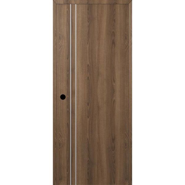 Belldinni Optima 2V DIY-Friendly 32 in. x 84 in. Right-Hand Solid Core Pecan Nu2od Composite Single Prehung Interior Door